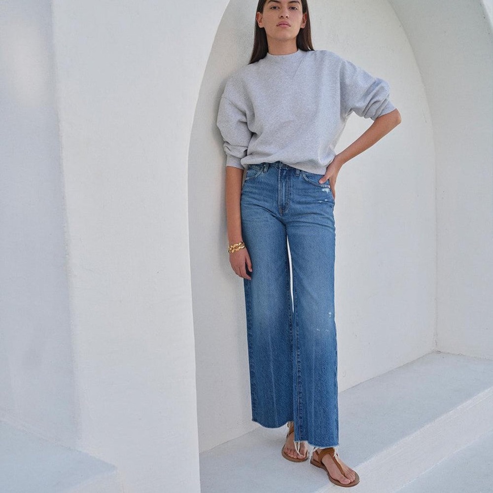 Frame Denim Light Gray Crewneck Sweatshirt